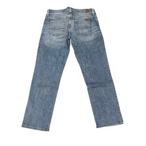 7 For All Mankind Crop Straight Leg Jeans Women Size 26 Medium Wash Denim